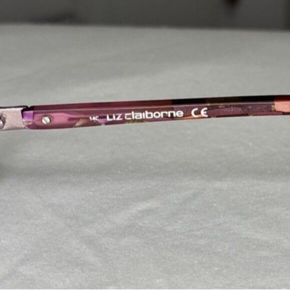 Liz Claiborne Eyeglasses Frame Only L615 0DW4 140 Women Purple Half Rim Cat Eye - Picture 4 of 4